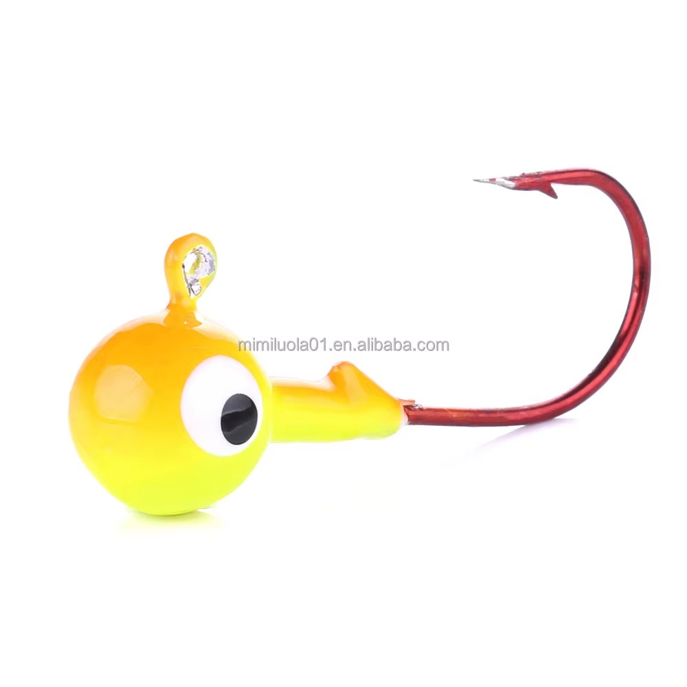 Wholesale JI006 7g 5pcs/bag Mixed Colors Fishing Hooks Big Eye Mini Lead Jig Heads