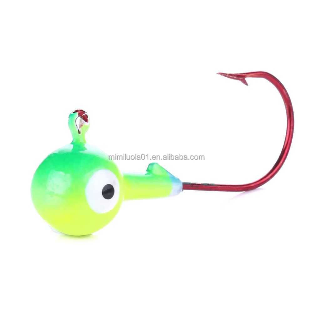 Wholesale JI006 7g 5pcs/bag Mixed Colors Fishing Hooks Big Eye Mini Lead Jig Heads