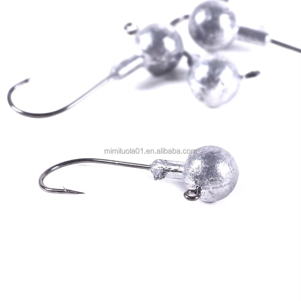 Wholesale JI004 7g Unpainted Round Ball Lead Jig Head Fishing Hook