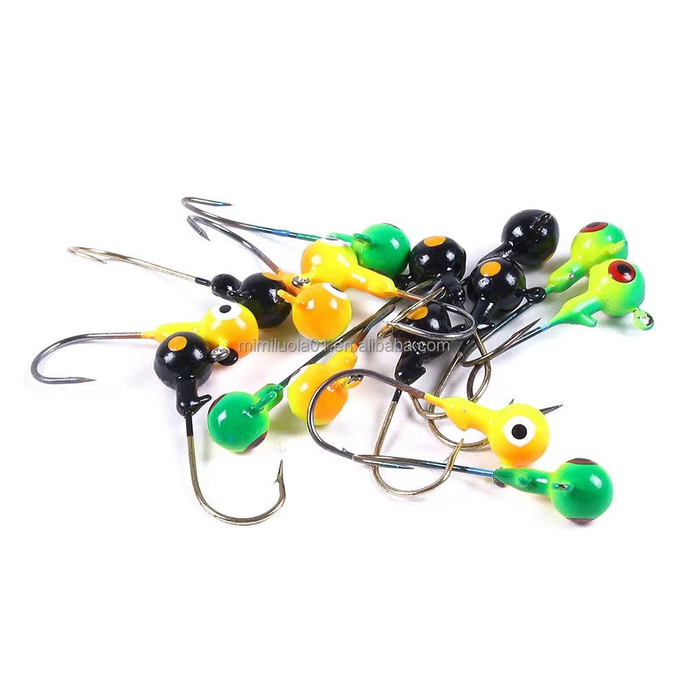 Wholesale JI005 3.2cm 3.5g 5pcs/bag Round Ball Lead Jig Head Hooks