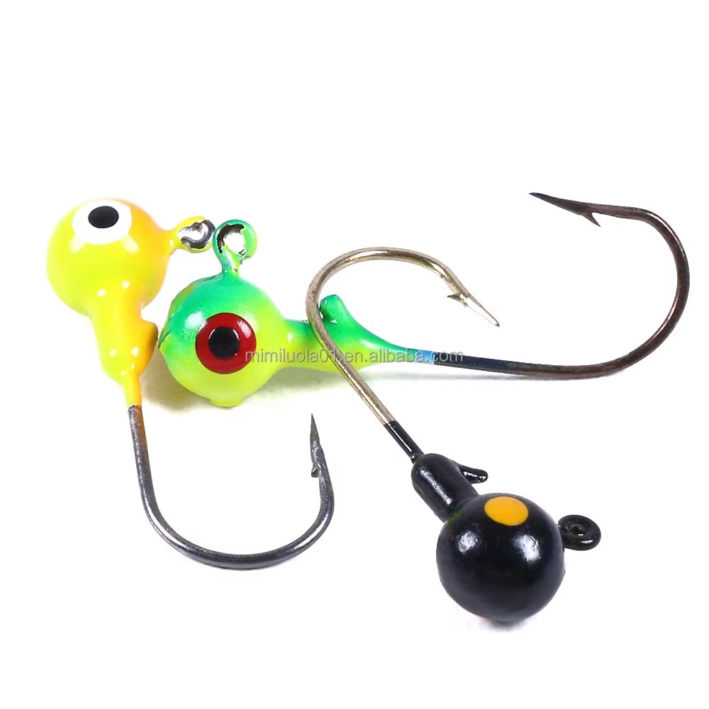Wholesale JI005 3.2cm 3.5g 5pcs/bag Round Ball Lead Jig Head Hooks