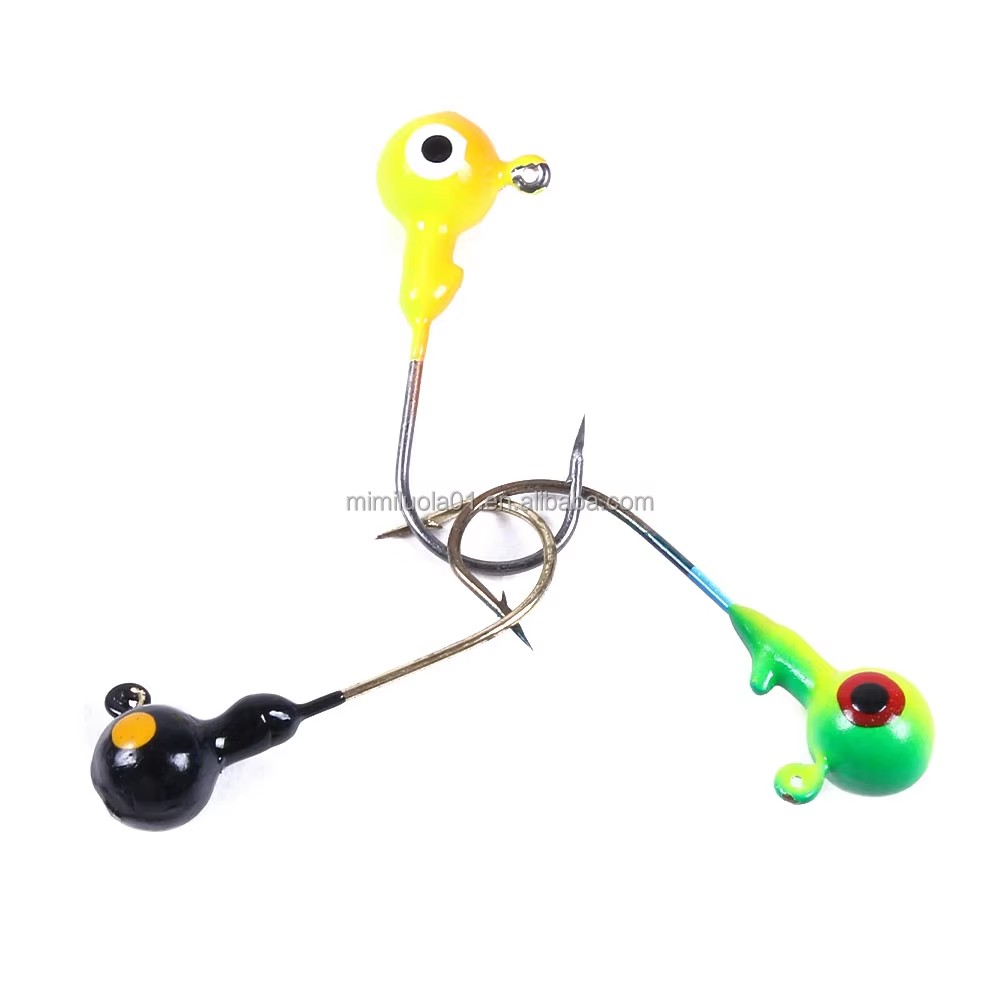 Wholesale JI005 3.2cm 3.5g 5pcs/bag Round Ball Lead Jig Head Hooks