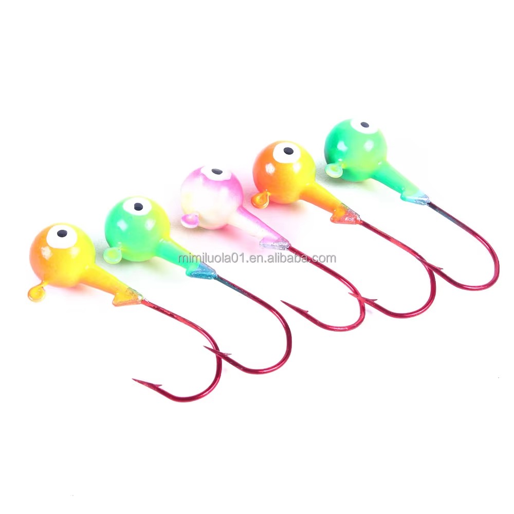 Wholesale JI0065-2 10.5g 5pcs/bag Big Eye Lead Jig Head Fishing Hooks