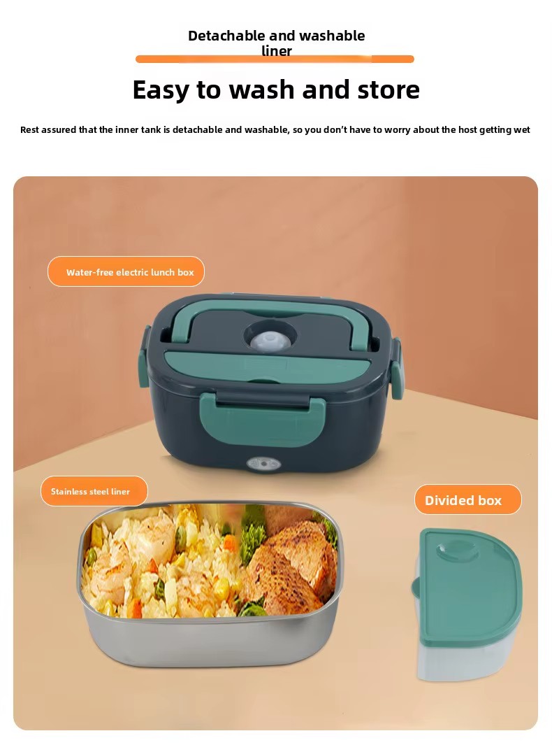 Wholesale 1.5L Stainless Steel Electric Heated Bento Container Portable Smart Food Warmer for Home Car for Carrying Lunch Boxes