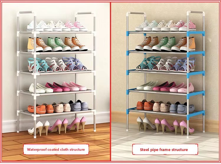 Factory Multi-Layer Shoe Storage Rack Stand Free Combination 6 & 7 Layer Metal Shoe Cabinet for Living Room
