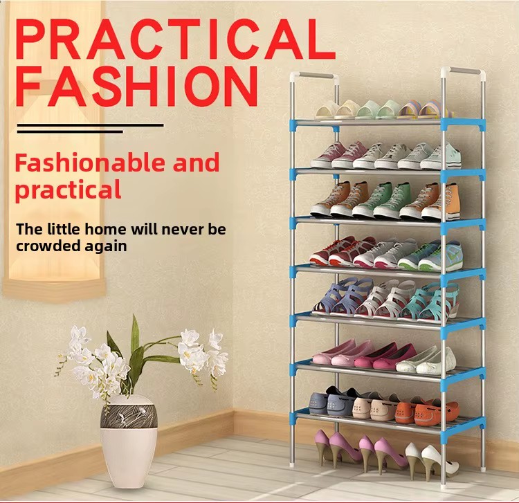 Factory Multi-Layer Shoe Storage Rack Stand Free Combination 6 & 7 Layer Metal Shoe Cabinet for Living Room