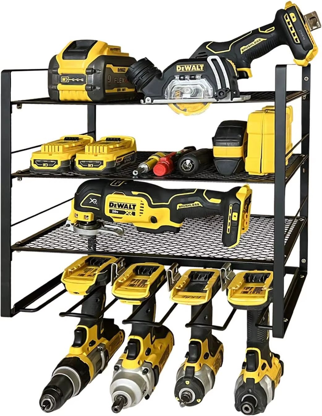 Drill Holder Wall Mount Heavy Duty Garage Tool Organizer Suitable Tool Rack for Workshop Rack Power Tool Organizer
