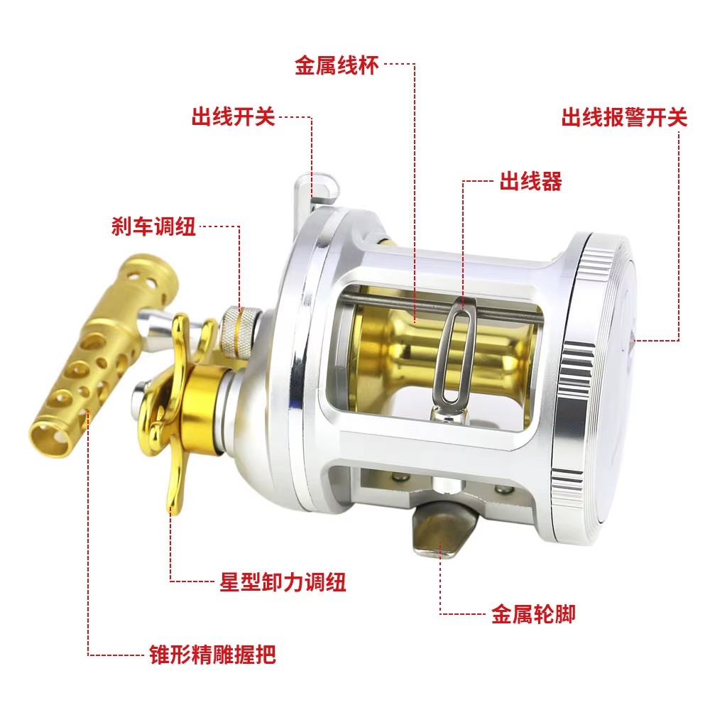 Corrosion protection Black and Silver Cast Drum Wheel Left and Right Hand Sea Baitcasting Fishing Reels