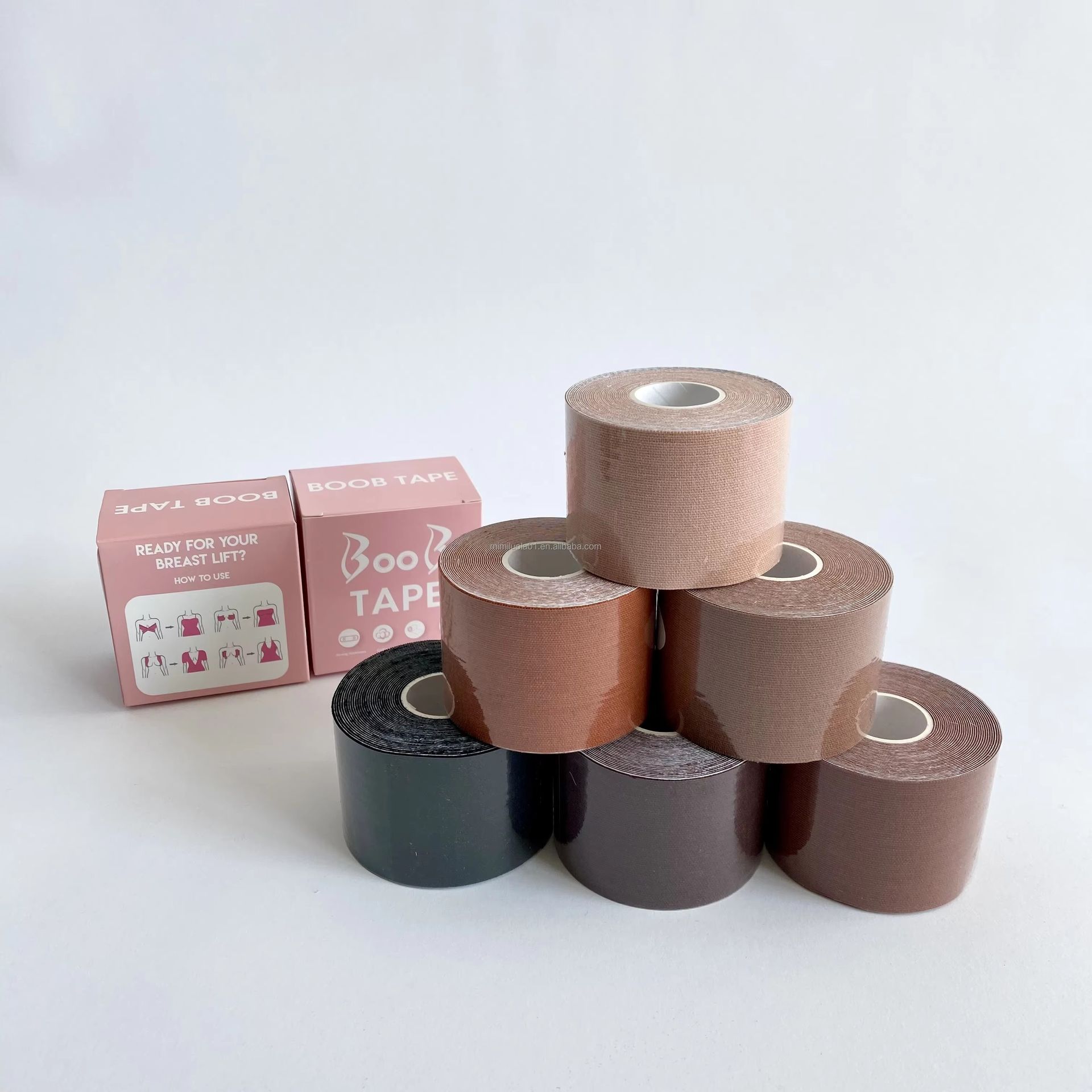 Wholesale Custom 5cm 7.5cm 10cm Roll Invisible Breast Lifting Tape Waterproof Adhesive Boob Tape with Box for Women Bikini
