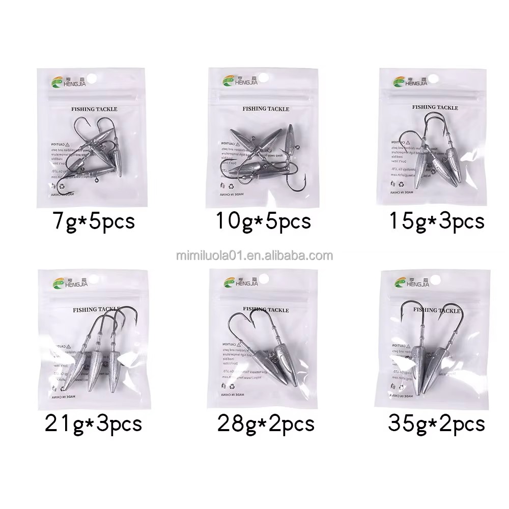 Wholesale JI100 7g 10g 15g 21g 28g 35g Lead Jig Head Fishing Hooks