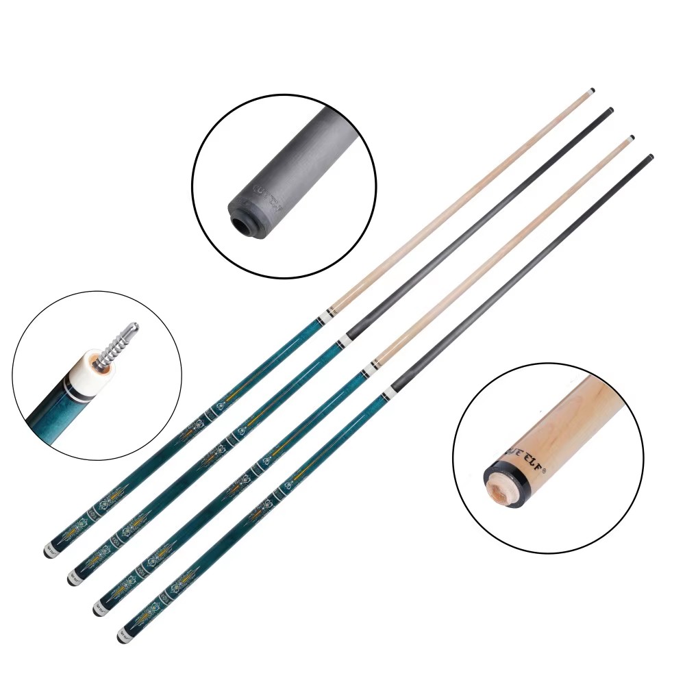 Wood Blue Carbon Fiber and Maple Dual Shaft Carom Cue Carom Cue Sticks with Radial Pin Joint