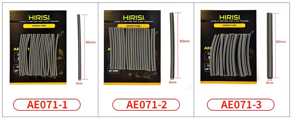 Hirisi Carp Fishing Rigs Shrink Tube Heating Shrink Tube Size 1mm 2mm 3mm Carp Fishing Accessories