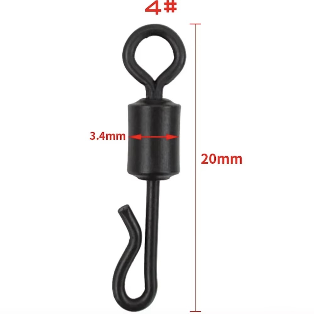 Hirisi Carp Fishing Swivels Quick Change Stainless Steel for Carp Fishing Rig Carp Fishing Accessories 4# 5# 7#