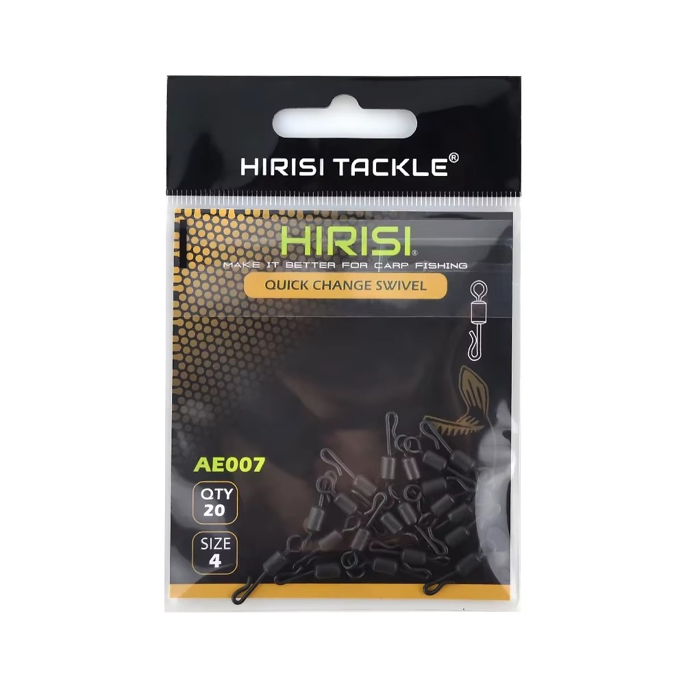 Hirisi Carp Fishing Swivels Quick Change Stainless Steel for Carp Fishing Rig Carp Fishing Accessories 4# 5# 7#