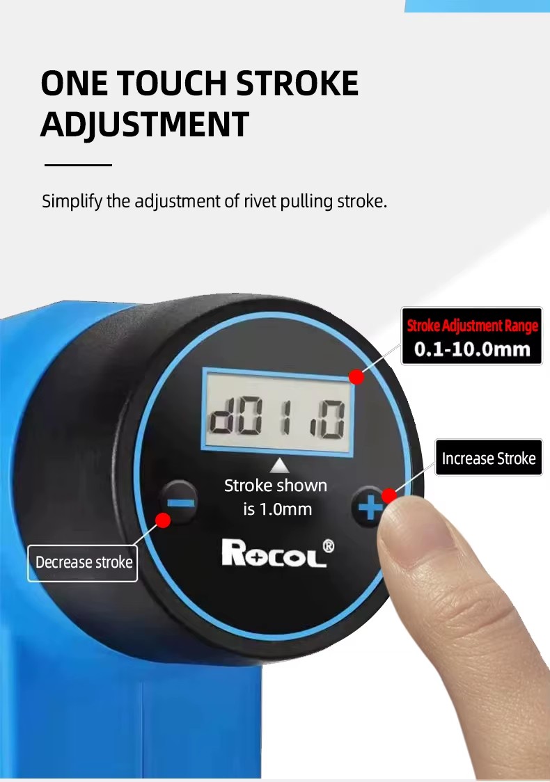 Rivet Nut Gun Efficient RL-860 Easy Operation Cordless Riveter M3-M10 Powerful Pull Force Riveting
