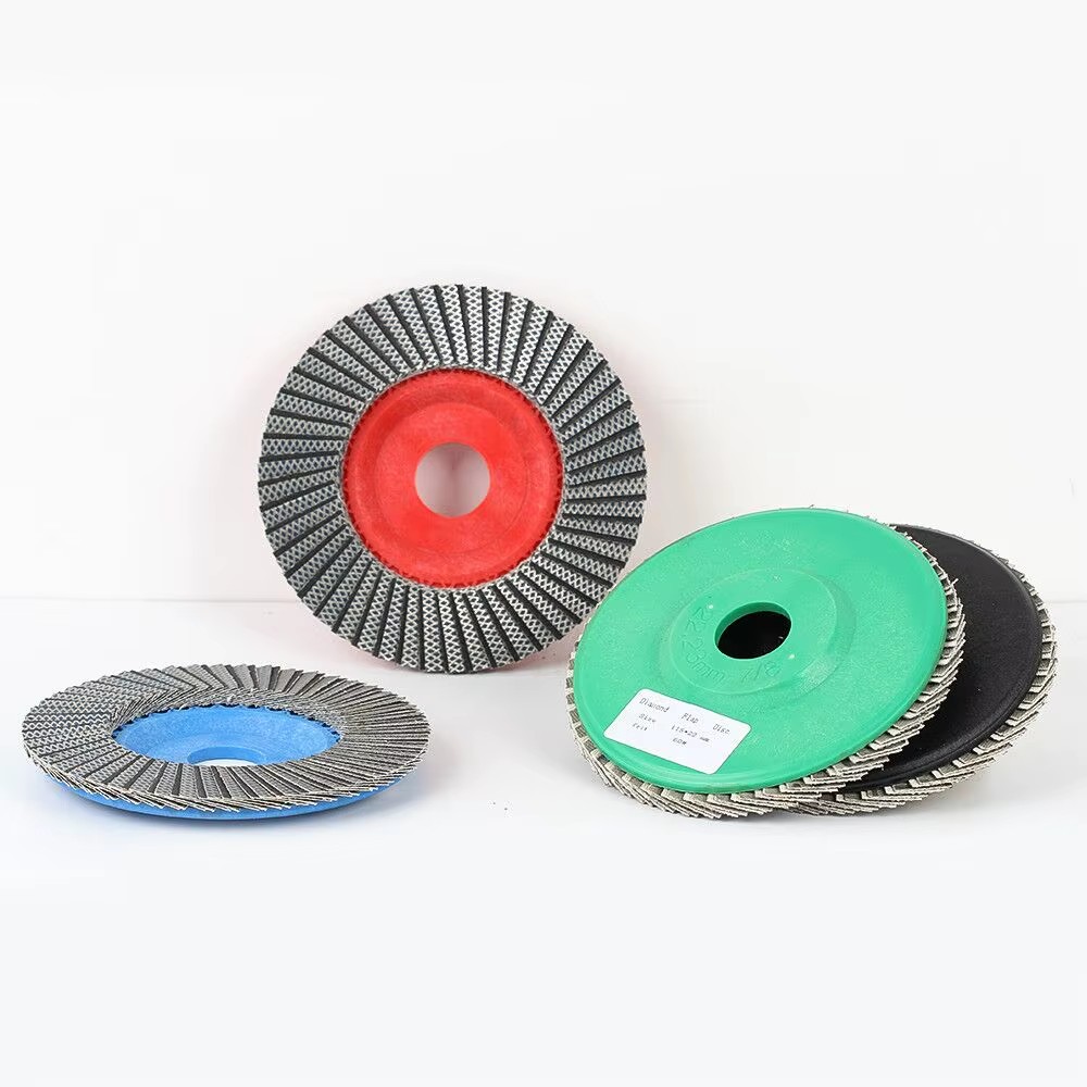 Hybrid Ceramic Vitrified Diamond Flap Wheel Flexible Disc 115mm Coated Flap Disc for Granite Grinding Marble Tile Edge Grinding