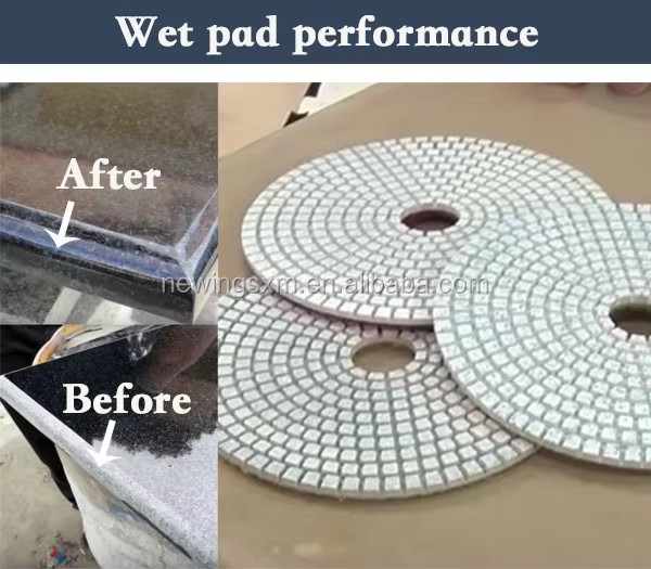 3 Step Diamond Polishing Pads (Abrasive Pad) Grit #1-#3 for Granite Concrete-OEM Customizable Wet Working Angle Grinder