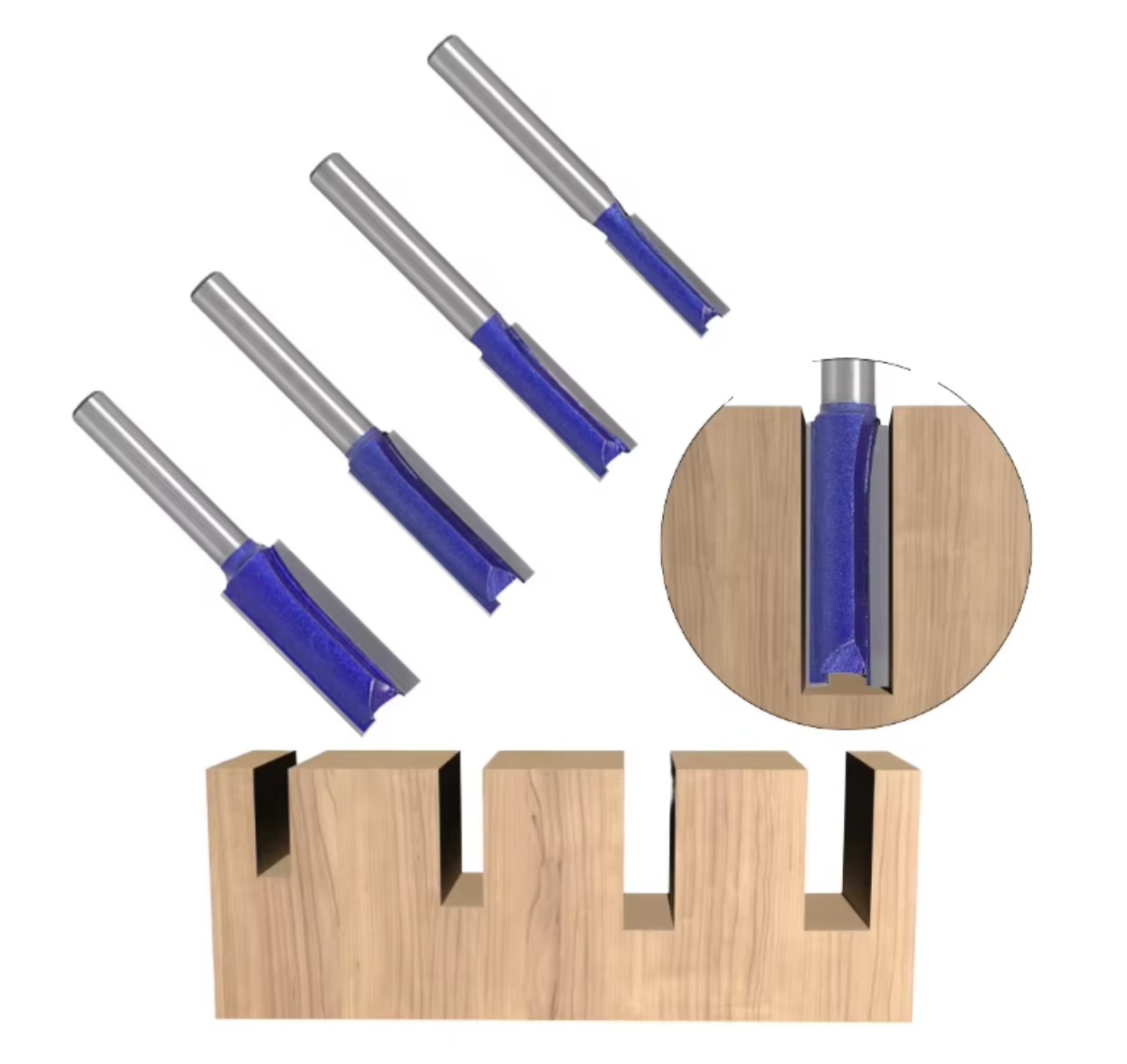 Double Flute Straight Router Bit Alloy Wood Edge Milling Cutter 28mmX65mmX6mm 6mm Shank Tungsten CNC Woodworking OEM/ODM HRC65