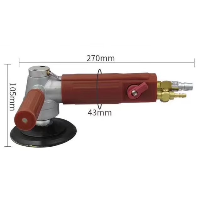 Maximum 5in Wet Diamond Flexible Polishing Pad Premium Wet Air Polisher 4500 RPM Pneumatic Polishing Angle Grinder for