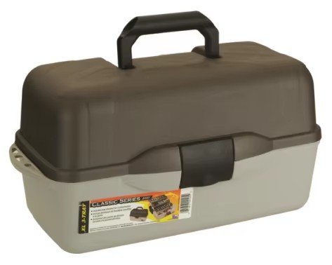 20inch Hard Plastic Portable Fishing Tackle Box Three Trays Fishing Bait Carrying case