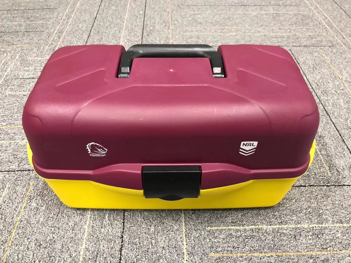 20inch Hard Plastic Portable Fishing Tackle Box Three Trays Fishing Bait Carrying case