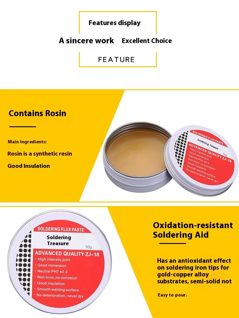 Meracly Rosin Flux Solder Paste 10g-50g No Cleaning Required Electronic Modules and Kits for Solder Repair Tool Kit