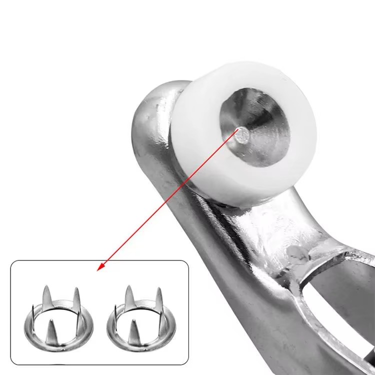 Five-Prong Button Installation Tool Snap Tool Kit Metal Snap Ring Belt Fastening Pliers Clamping Tool Kit for Garment Sewing