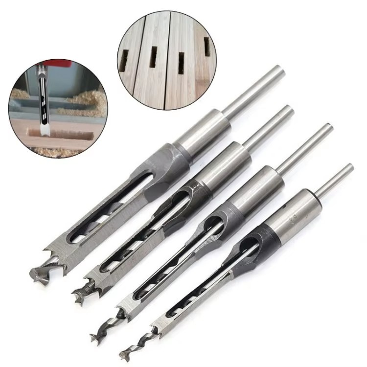 1Pcs 6-16mm Square Hole Drill Woodworking Tools Auger Mortising Chisel Drill Set Diy Furniture Square Woodworking Drill