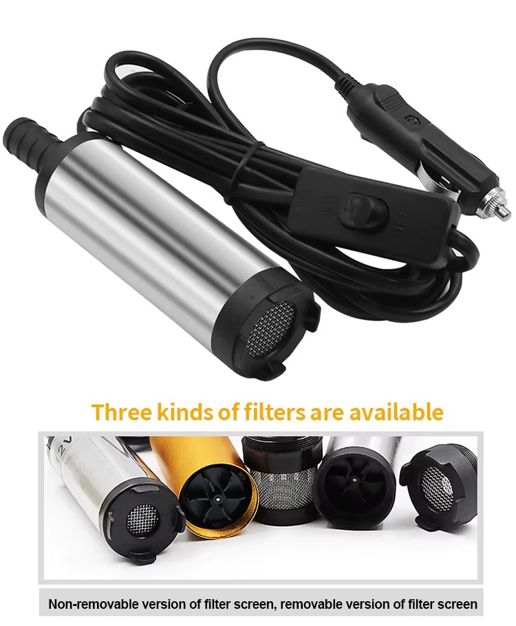 12V Electric Submersible Pump For Pumping Diesel Oil Water,38mm Fuel Transfer Pump,24v oil Suction Pump 51mm