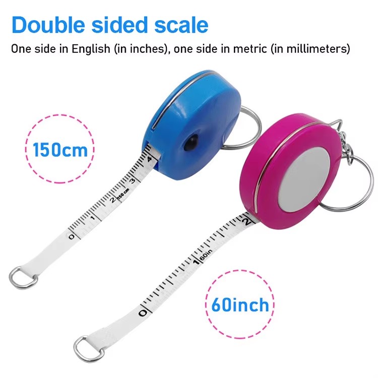 1.5m/60inch Soft Tape Measure Double Scale Body Sewing Flexible Ruler for Weight Loss Medical Measurement Sewing Tailor Craft