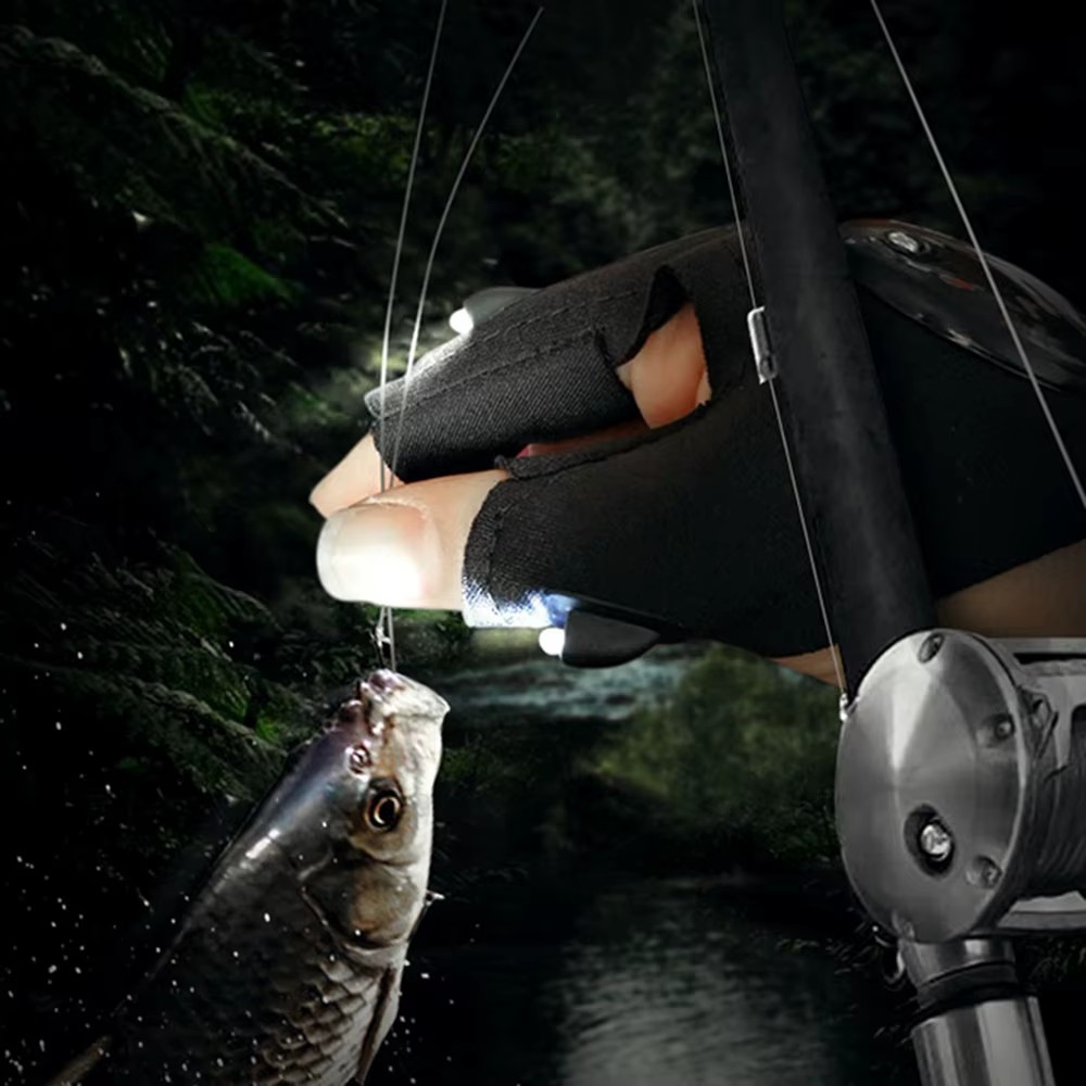 Outdoor Gear Breathable Practical Durable Gloves Night Waterproof Fishing Glove With High Bright LED Light Rescue Tools Fishing