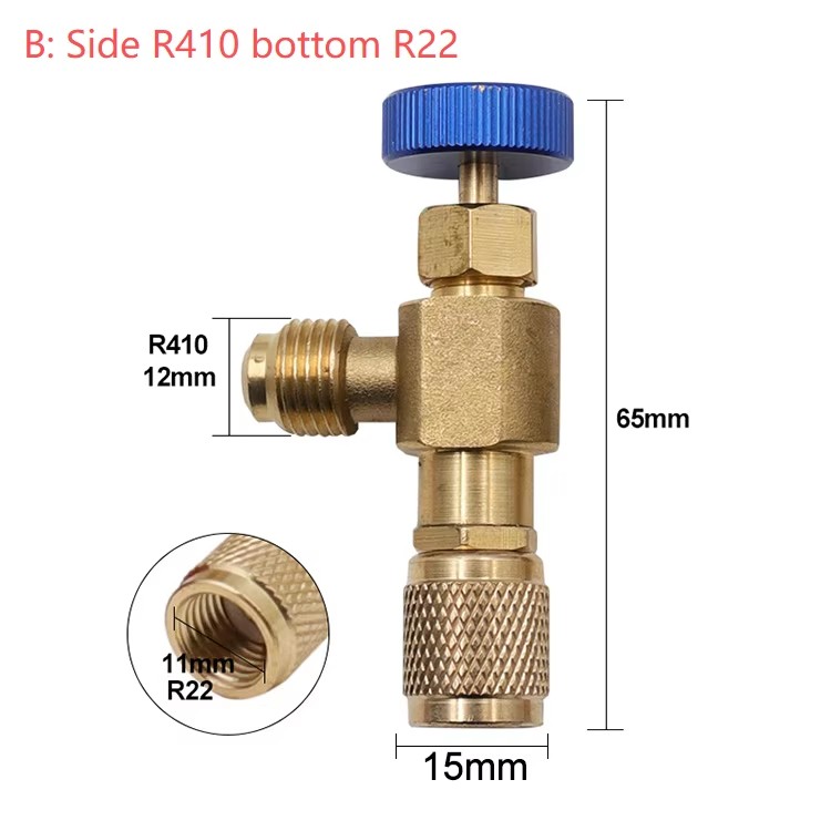 R410 R22 Refrigeration Tool Air Conditioning Safety Valve Adapter Air Conditioning Repair and Fluoride Liquid Safety Valve