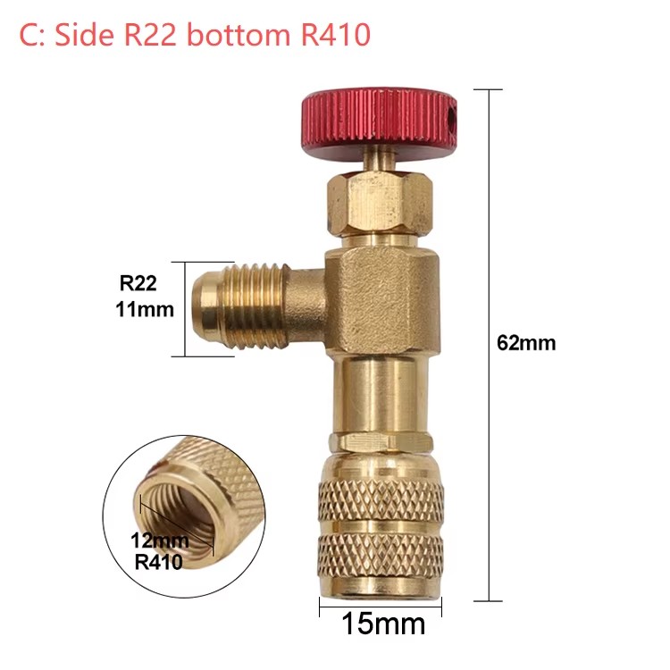 R410 R22 Refrigeration Tool Air Conditioning Safety Valve Adapter Air Conditioning Repair and Fluoride Liquid Safety Valve