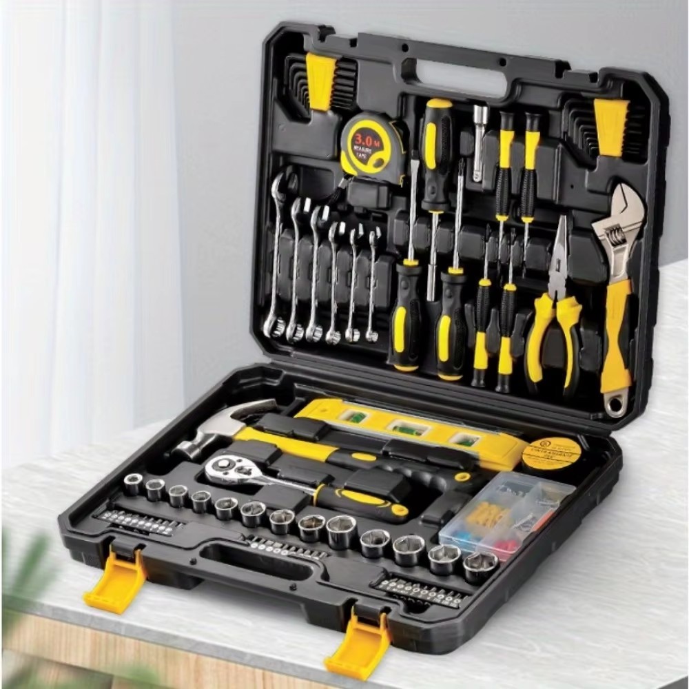 Home Multi-Functional Tool Box 118 PCS Set with Pliers Screwdrivers & More-Hardware Tools for Woodworking and Auto Repair