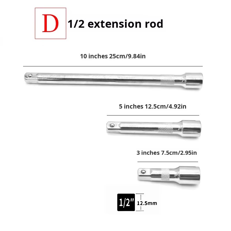 Socket Adapter Universal Joint Extension Bar Metal Flexible Shaft 1/4 3/8 1/2 Drive Drill Impact Driver Mechanic Tool