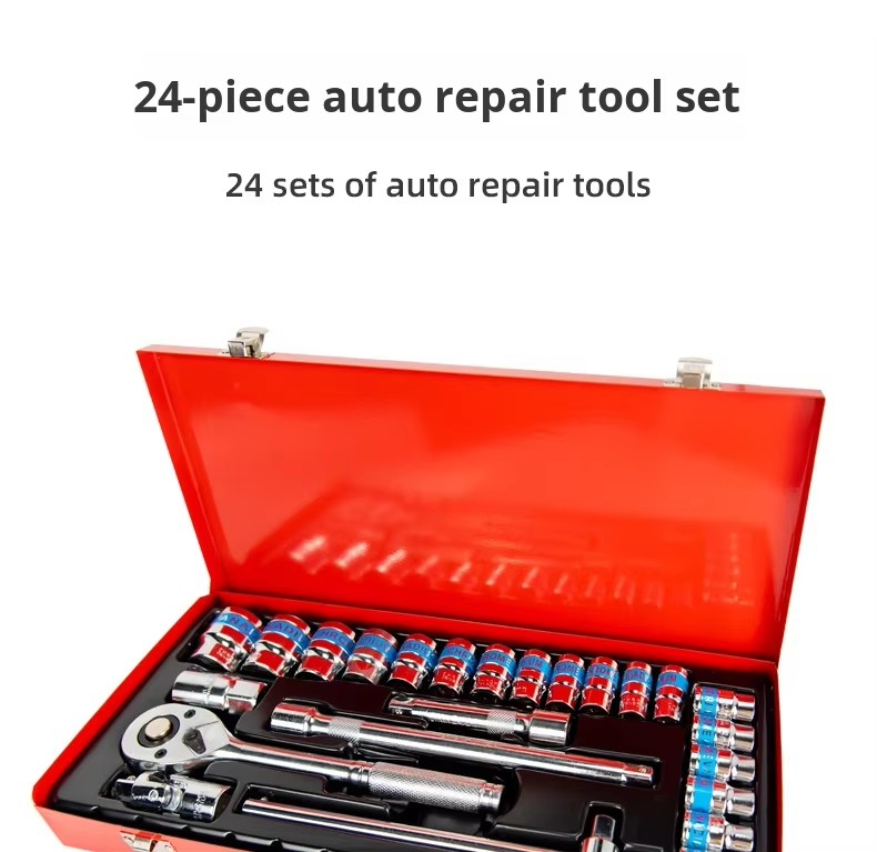Multi-Functional Car Repair Tool Set Socket Wrench Ratchet Portable Automotive Toolbox Heavy Duty Mechanic Maintenance Tool