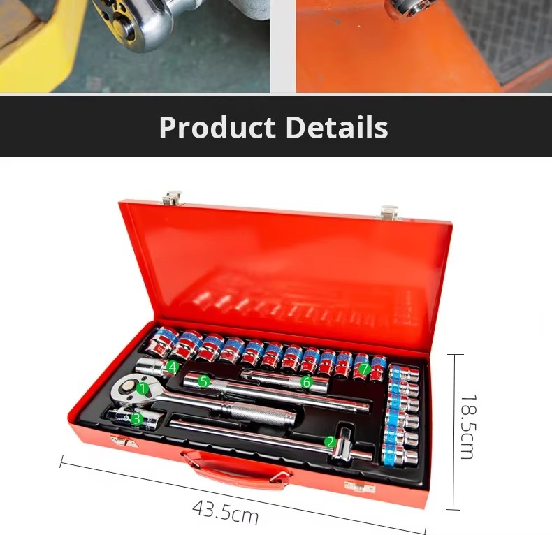 Multi-Functional Car Repair Tool Set Socket Wrench Ratchet Portable Automotive Toolbox Heavy Duty Mechanic Maintenance Tool