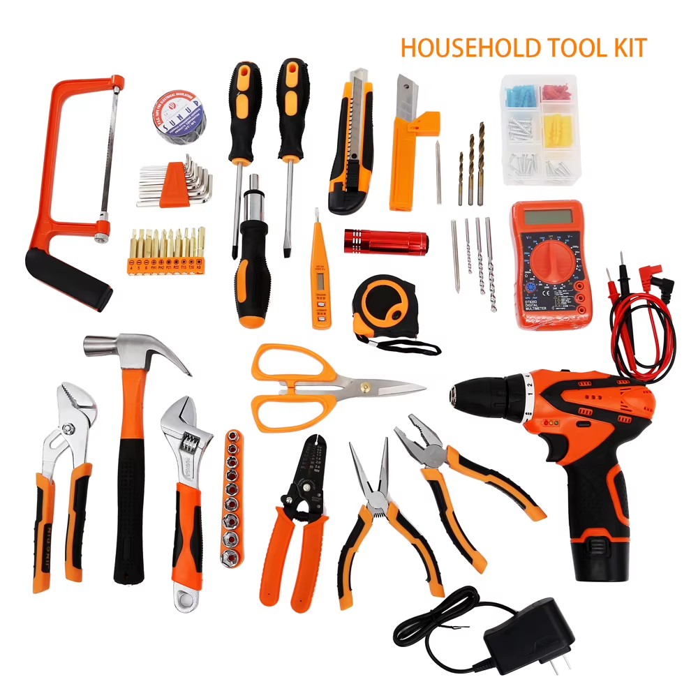 57 Pcs Electric Drill Power Tool Kit for Woodworking Cordless Drill Combo Sets