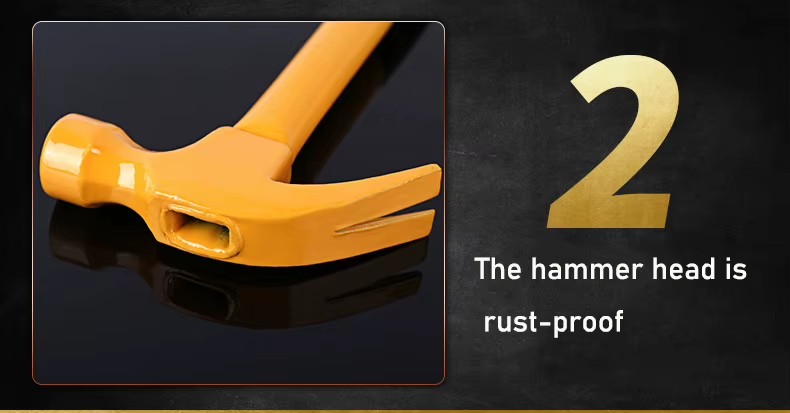 Custom High Carbon Steel Anti-slip Adhesive Handle Steel Pipe Claw Hammer Dovetail Roof Hammer