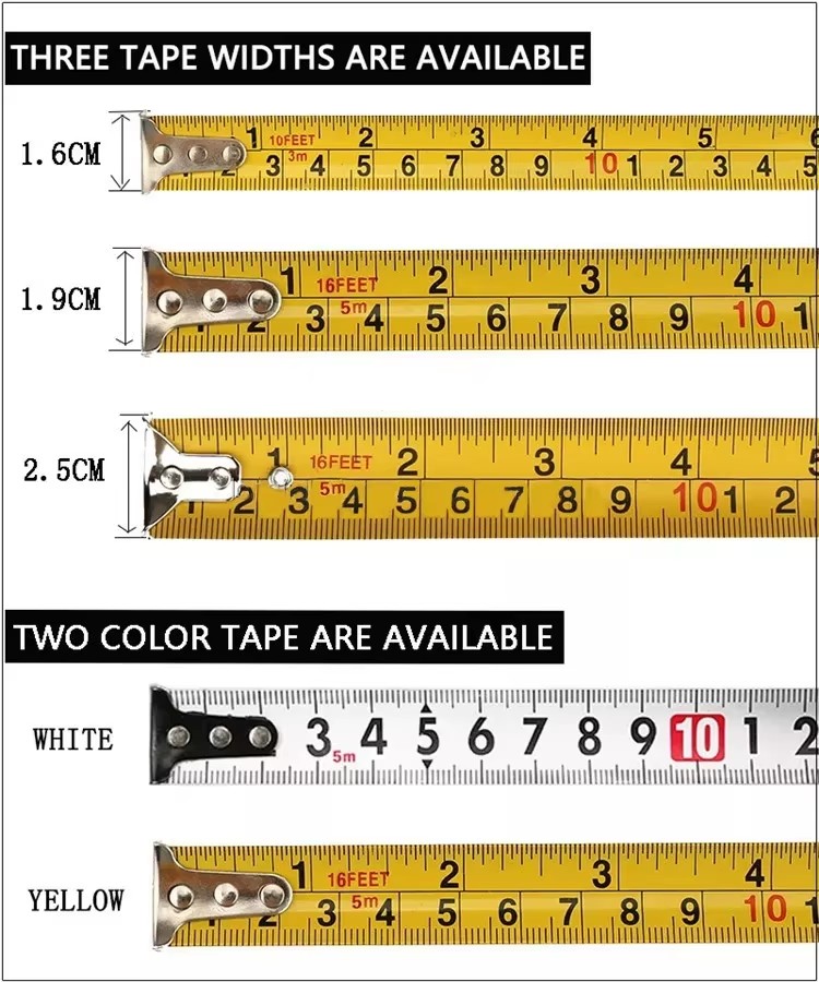 Manufacturers Anti-fall Steel Tape Measure 5 Meters 7.5 Meters 10 Meters Custom Craftsman Tape Measure With Rubber Coat