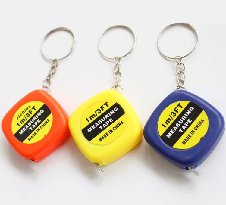 Portable Cheap 1m Custom Mini Steel Diameter Pocket Tape Measure With Keychain