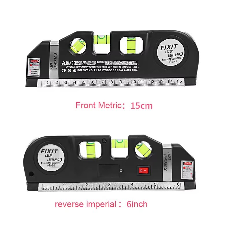 4 in 1 Black Electronic Horizontal Vertical Stainless Steel Auto Lazer Line Digital Measurement Tape
