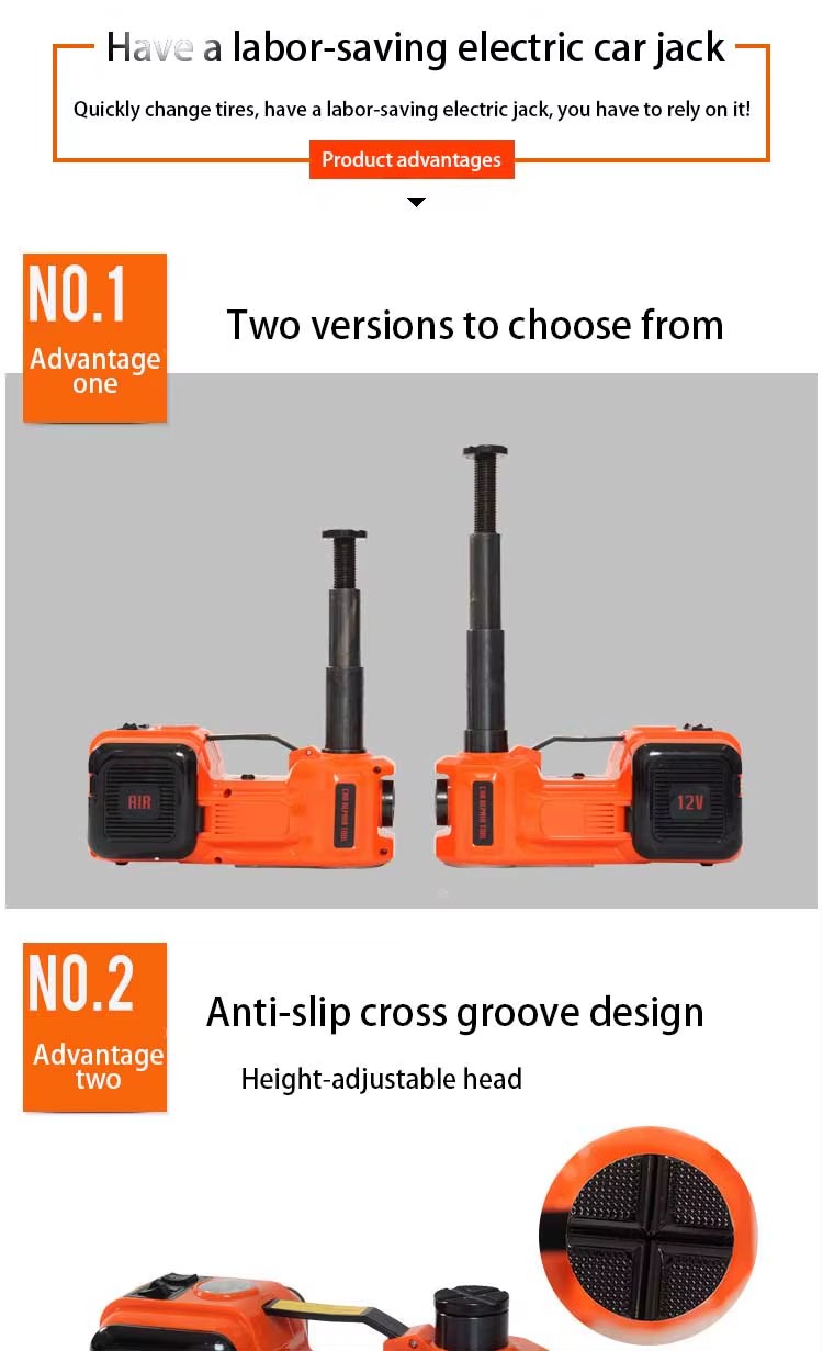 5 Ton 12V DC Professional Automatic Portable Hydraulic Electric Car Jack 3-in-1 Air Pump Multifunctional Car Lifts