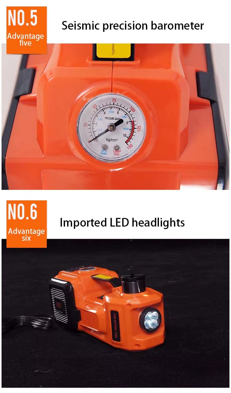 5 Ton 12V DC Professional Automatic Portable Hydraulic Electric Car Jack 3-in-1 Air Pump Multifunctional Car Lifts