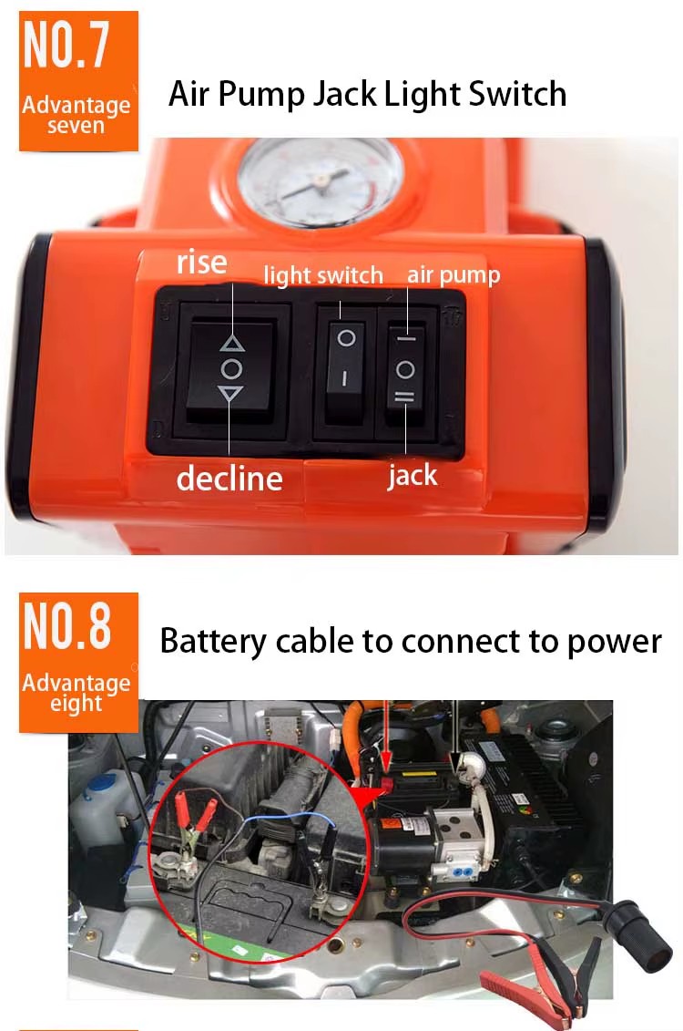 5 Ton 12V DC Professional Automatic Portable Hydraulic Electric Car Jack 3-in-1 Air Pump Multifunctional Car Lifts