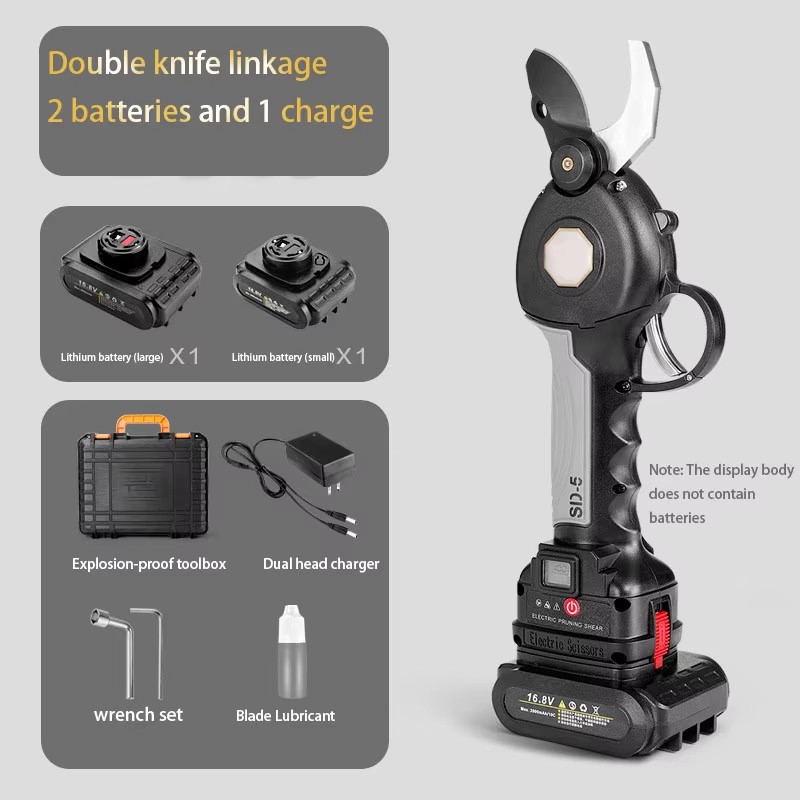 Professional Cordless Garden Electric Scissors Tree Branch Pruner Lithium Battery Steel Shear Machine for Plant Pruning