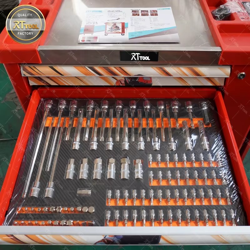 540 Pcs Tool Sets Stainless Steel Tool Chest 7 Drawers Tool Cabinet Cart Trolley Torque Wrench