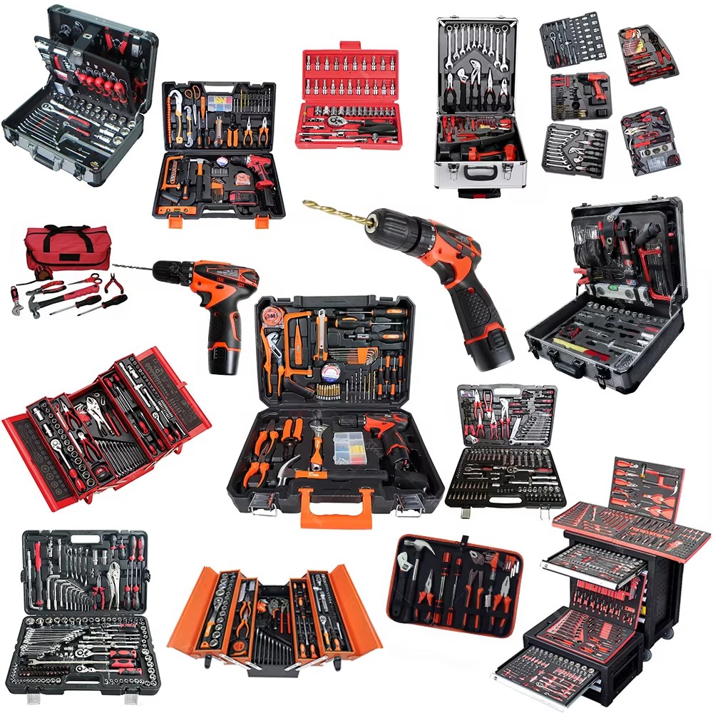 RT Tools High Quality Cordless Power Tool Combo Kit Plastic Cabinets and Wrench Sets Hand Source OEM Customization Available