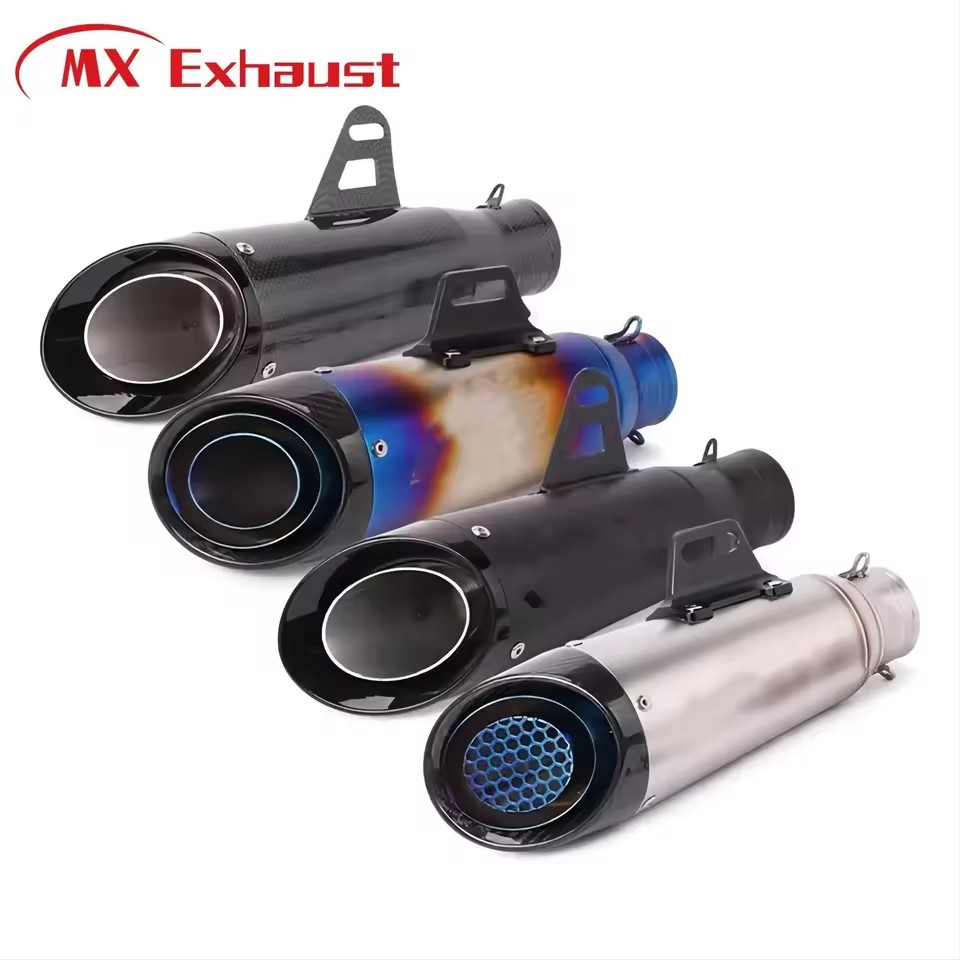 Universal Motorcycle Exhaust Muffler Stainless Steel Silencer 51mm for Aftermarket