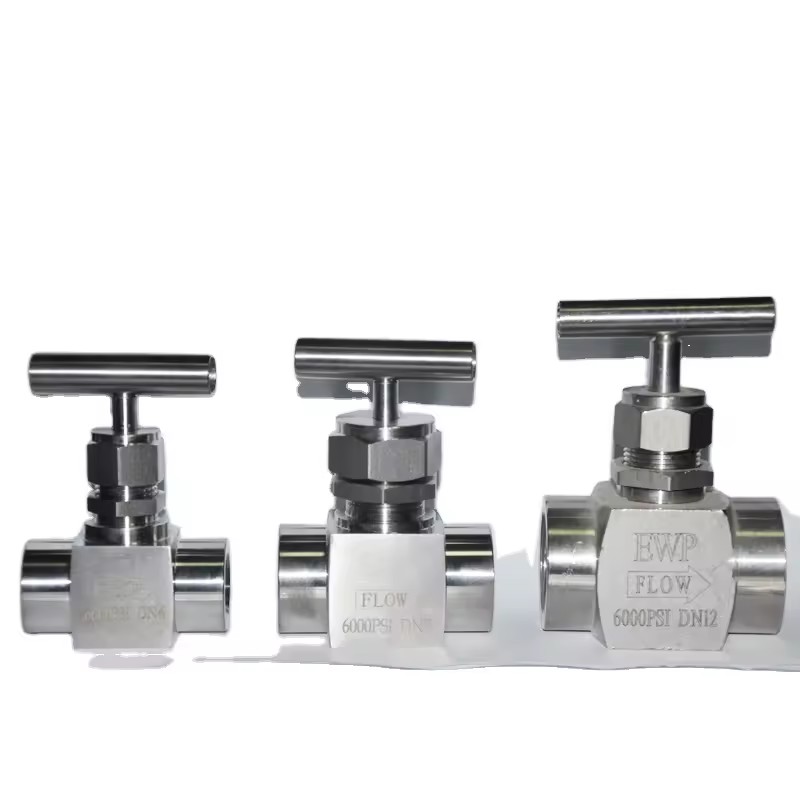 Precision T-Handle Flow Control Needle Valve Stainless Steel 316 with BSPP Thread for Gas and Liquid